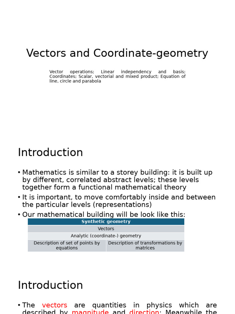 1 Vectors | PDF | Basis (Linear Algebra) | Vector Space
