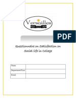 Questionnaire On Satisfaction On Social Life in College