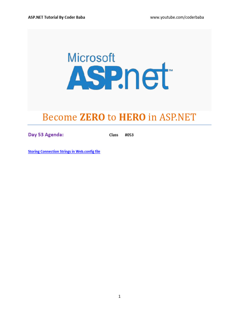 Store Connection Strings in ASP.NET | PDF | Computer Programming ...