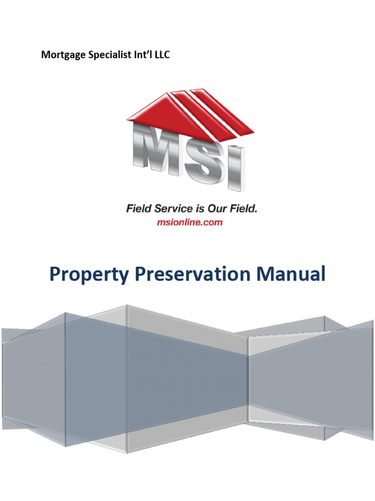 Property Preservation Manual Guide | PDF | Discovery (Law) | Federal Housing Administration