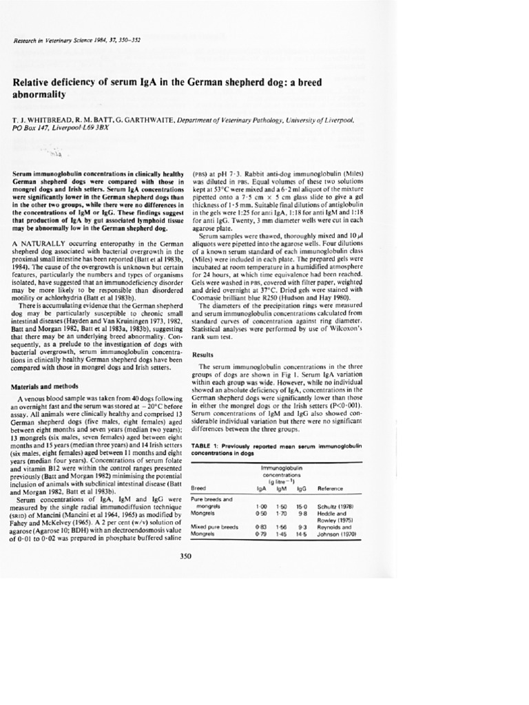 Whitbread 1984 - Relative Deficiency of Serum IgA in The German ...