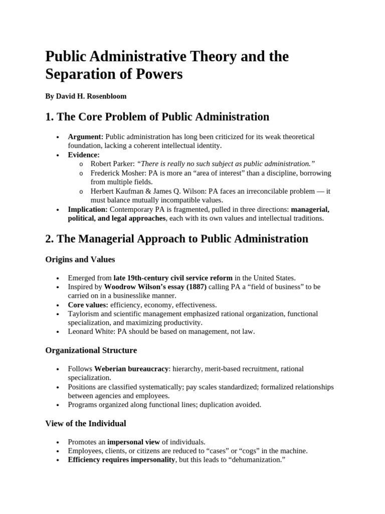 Public Administration Theories Explained | PDF | Bureaucracy ...