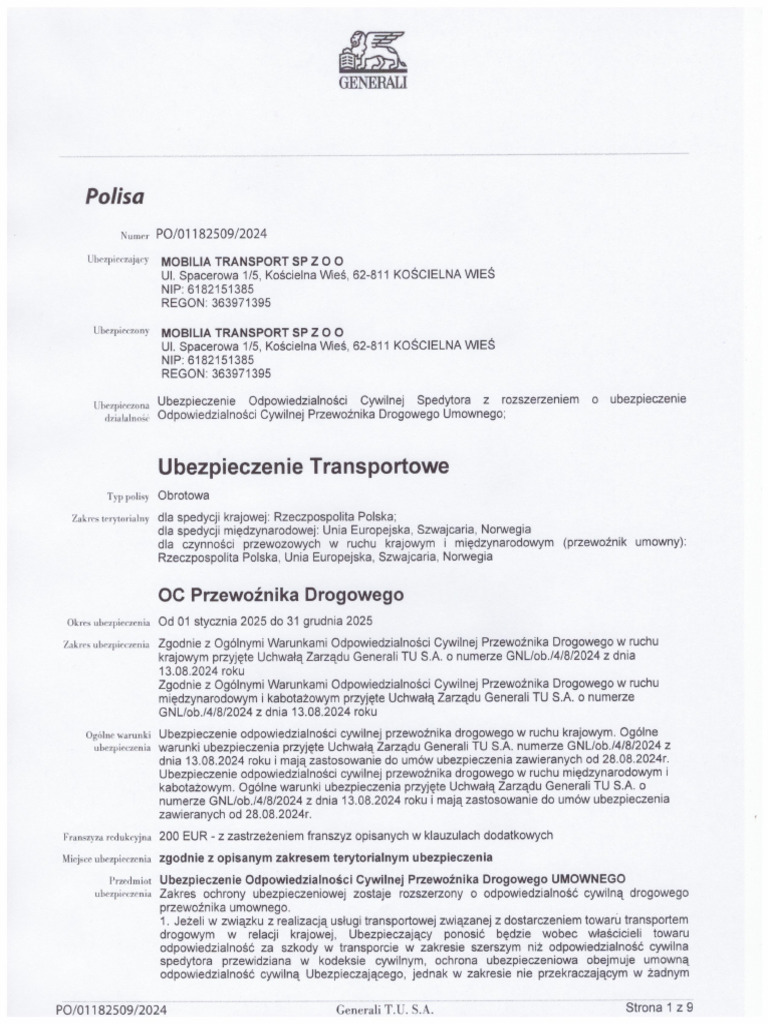 Mobilia Insurance OCP | PDF