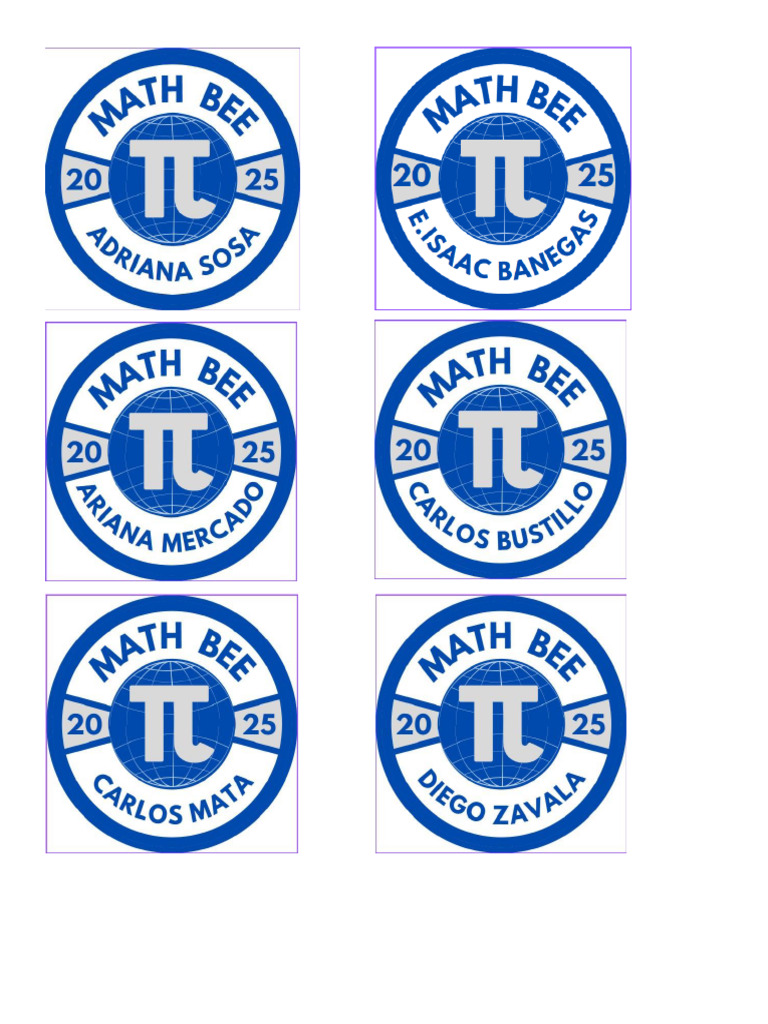 Math Bee Badges | PDF