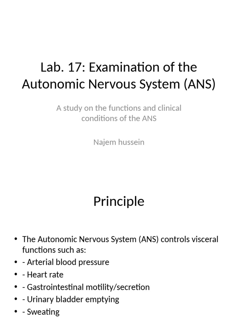 Autonomic Nervous System Examination Guide | PDF | Acetylcholine ...
