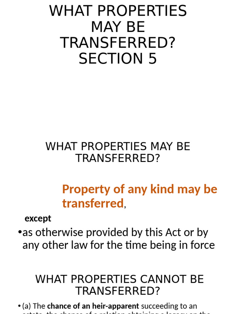 3 What Property Can Be Transferred | PDF