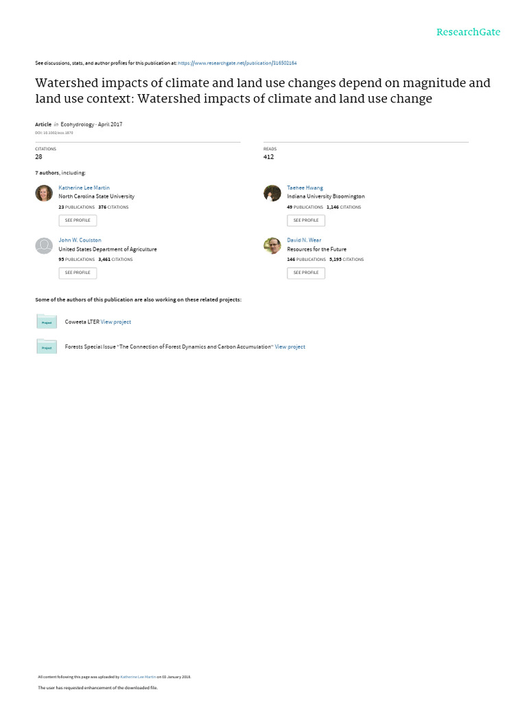 Climate and Land Use Change Impacts | PDF | Hydrology | Climate Change
