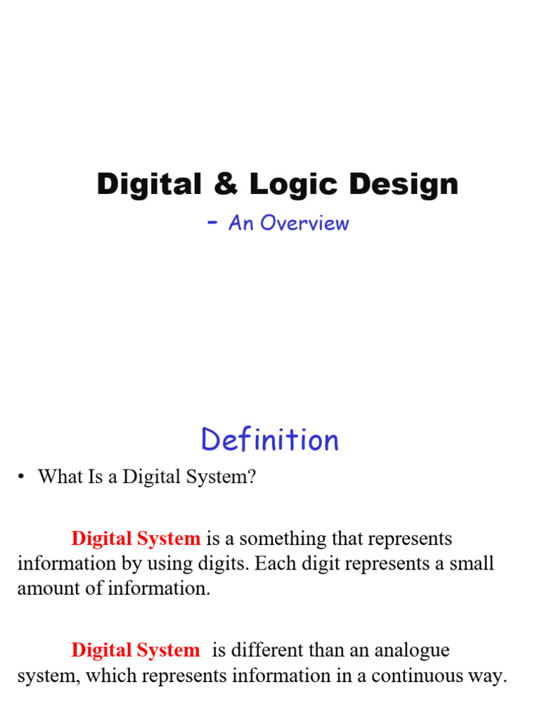 Digital Logic Design Overview | PDF | Digital Electronics | Bit