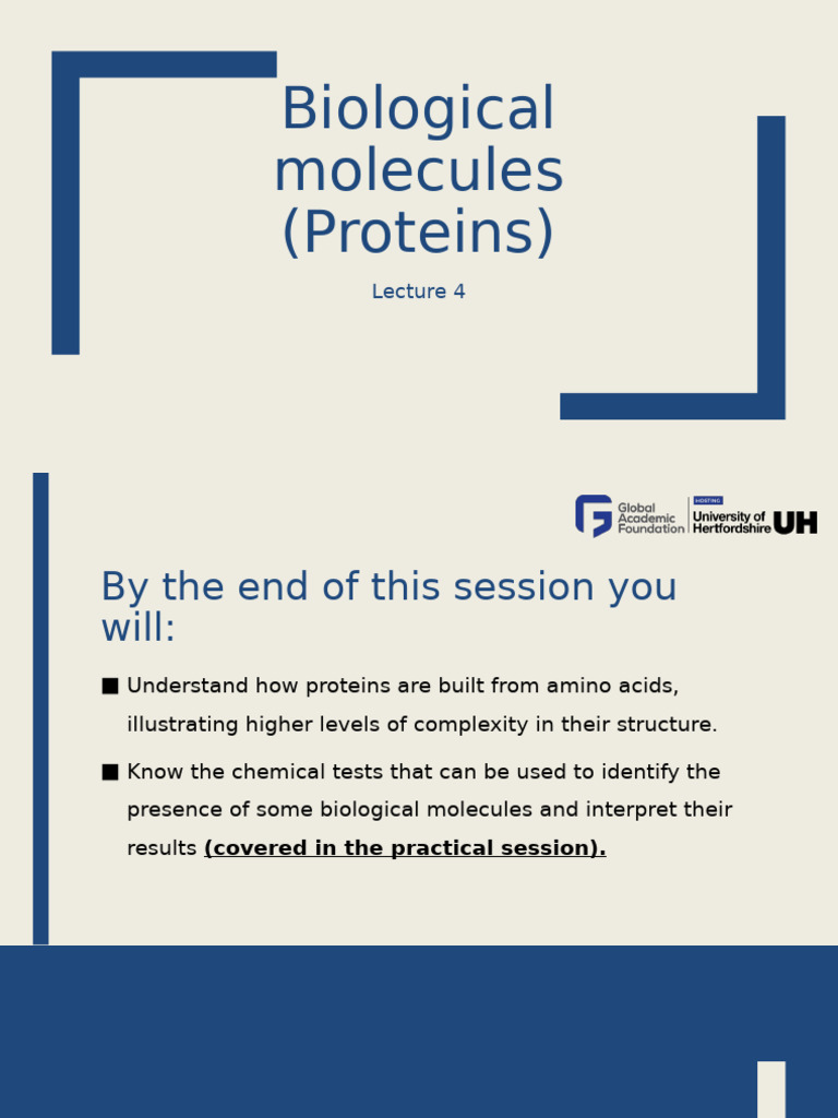 Lecture+4+Biological+Molecules+%28Part+2%29+%281%29 | PDF | Proteins ...