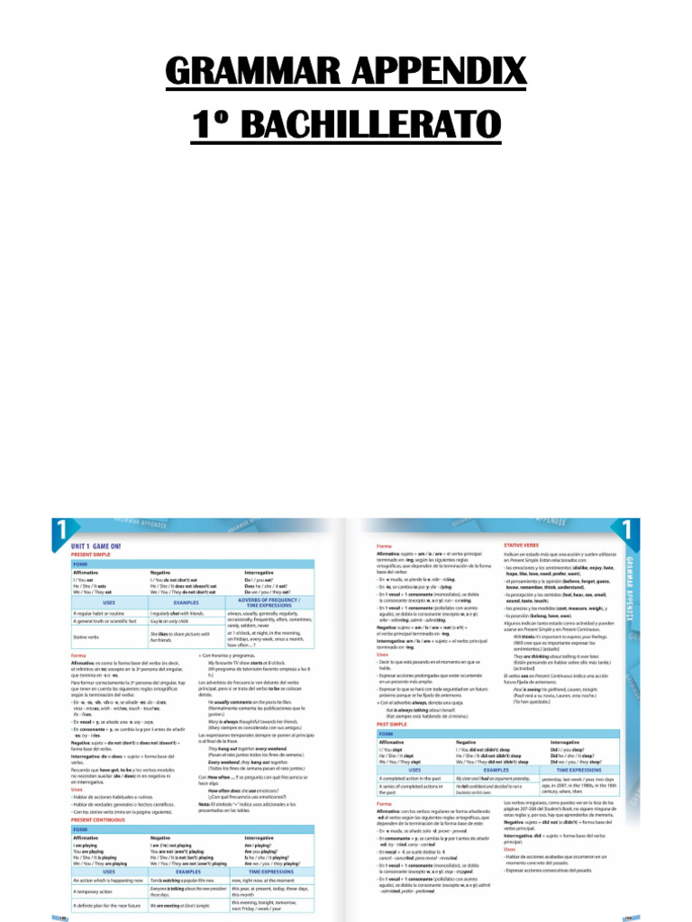 Grammar Appendix Skills1 | PDF