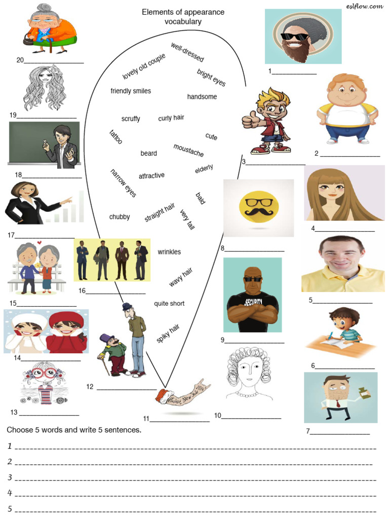 Appearance Vocabulary for ESL Learners | PDF | Hair | Human Hair