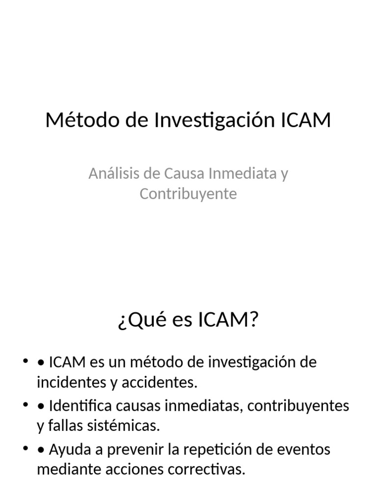 Método ICAM: Investigación de Incidentes | PDF