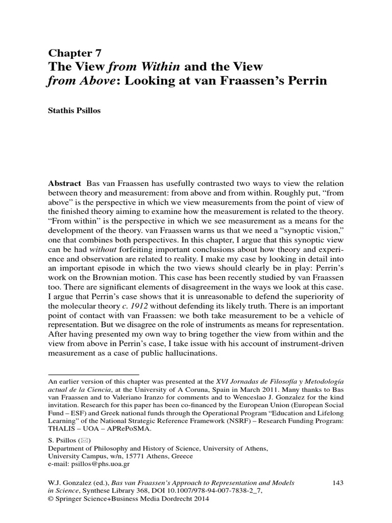 Psillos Van Fraassen Perrin Published | PDF | Brownian Motion | Molecules