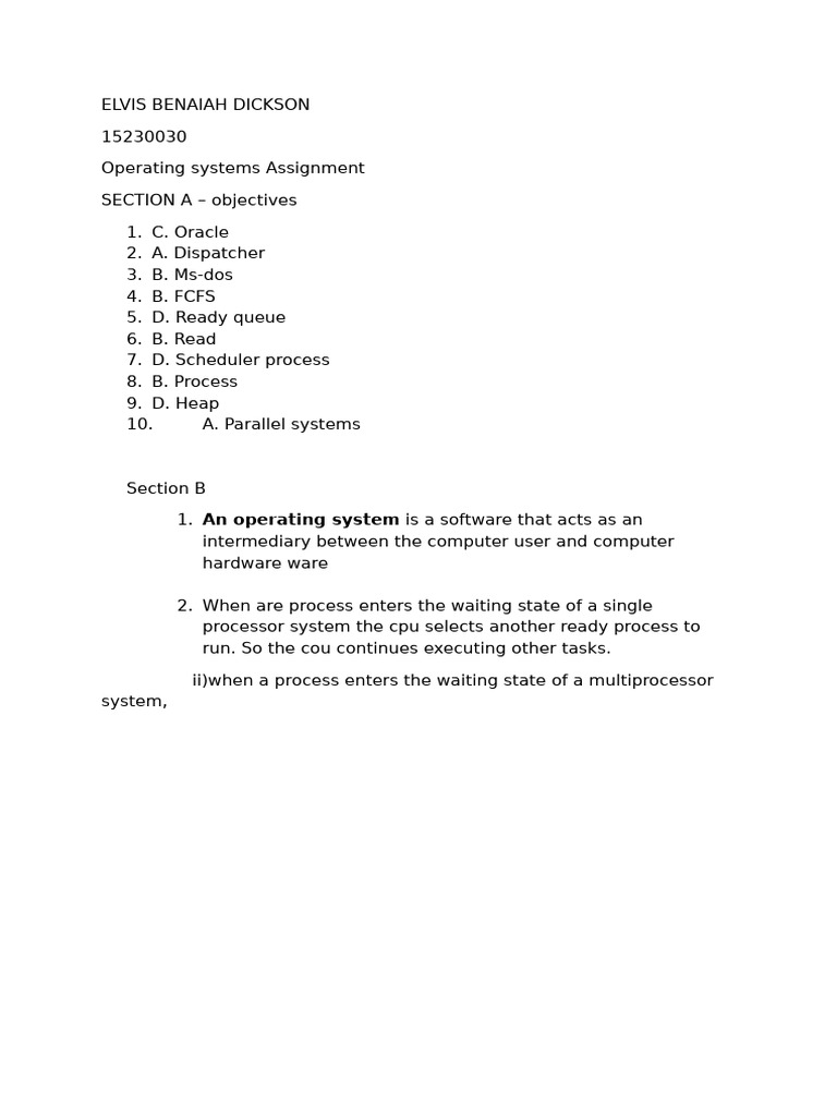 OS Assignment | PDF