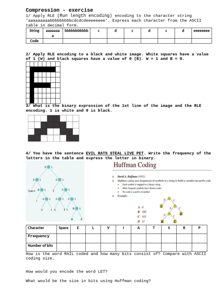 RLE Encoding Techniques and Examples | PDF