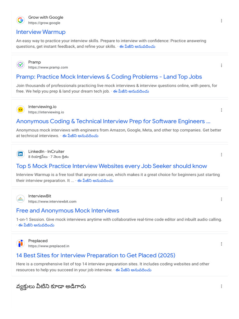 Interview Preparation Websites - Google Search | PDF | Computing