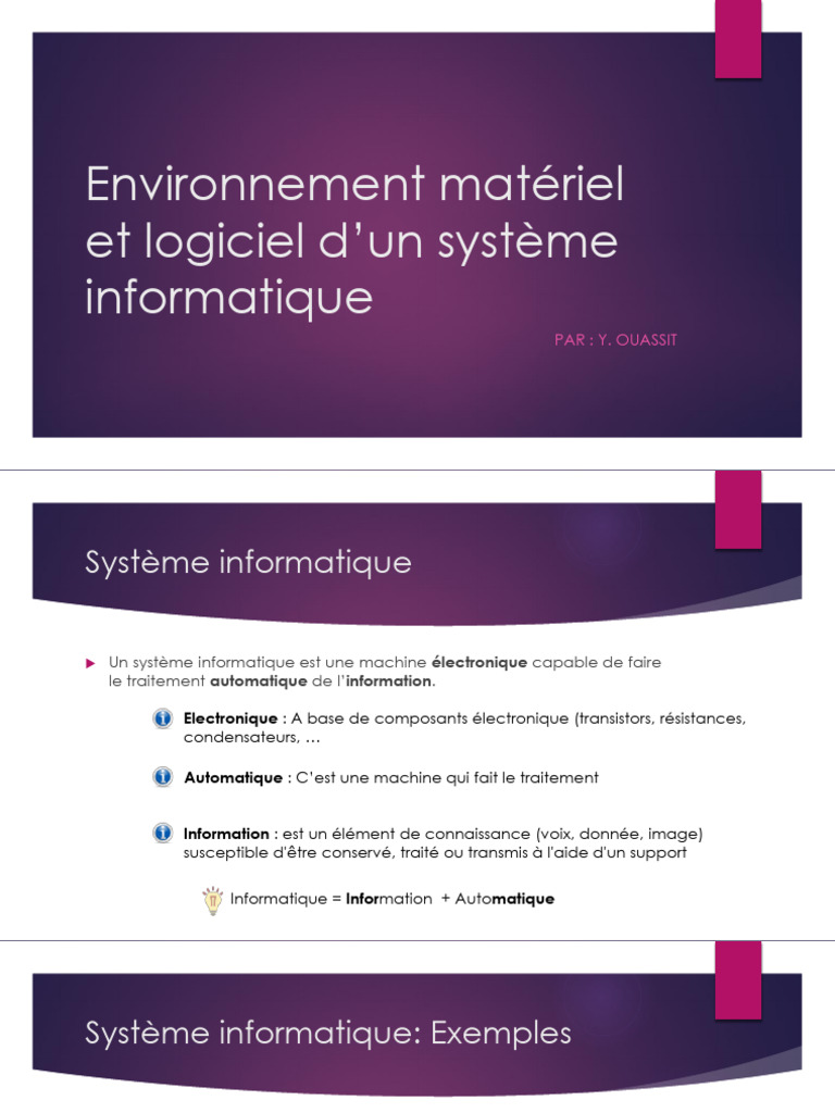 Système Informatique : Matériel et Logiciel | PDF | Système d ...