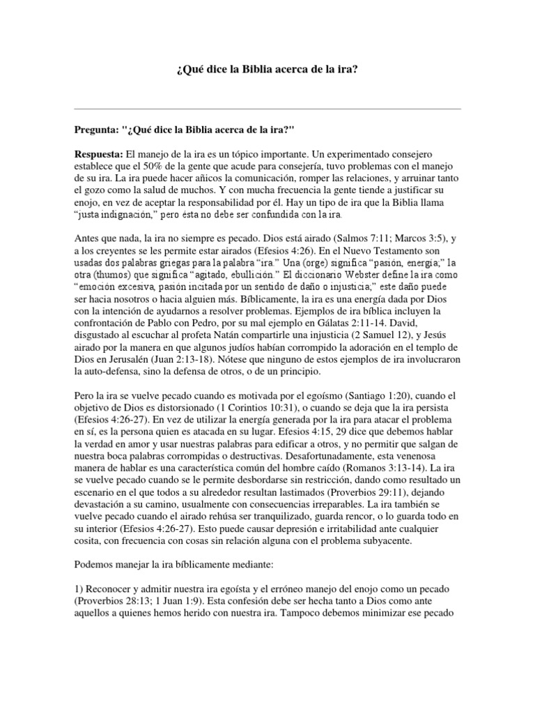 Qué dice la Biblia acerca de