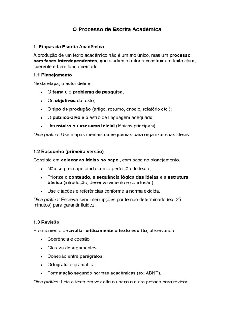 Guia Prático para Escrita Acadêmica | PDF | Abstract (resumo) | Revisão