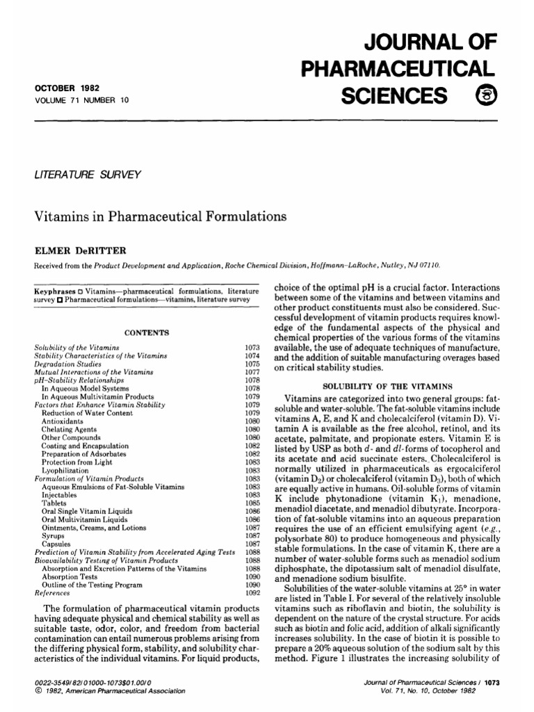 Vitamin Formulation | PDF | Acid | Vitamin C