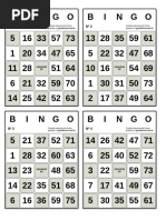 Cartelas de Bingo para Imprimir Grátis | PDF