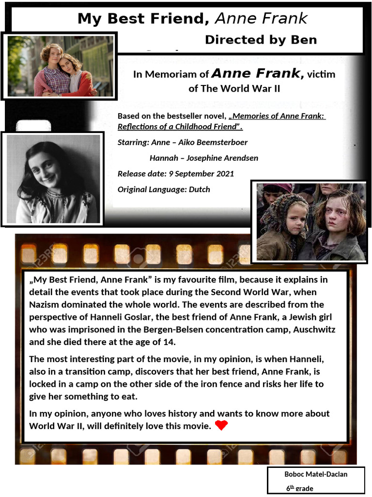 My Best Friend Anne Frank Film Review | PDF