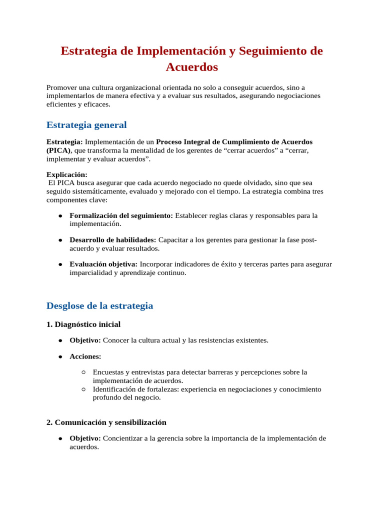 Implementación Efectiva de Acuerdos Organizacionales | PDF | Business