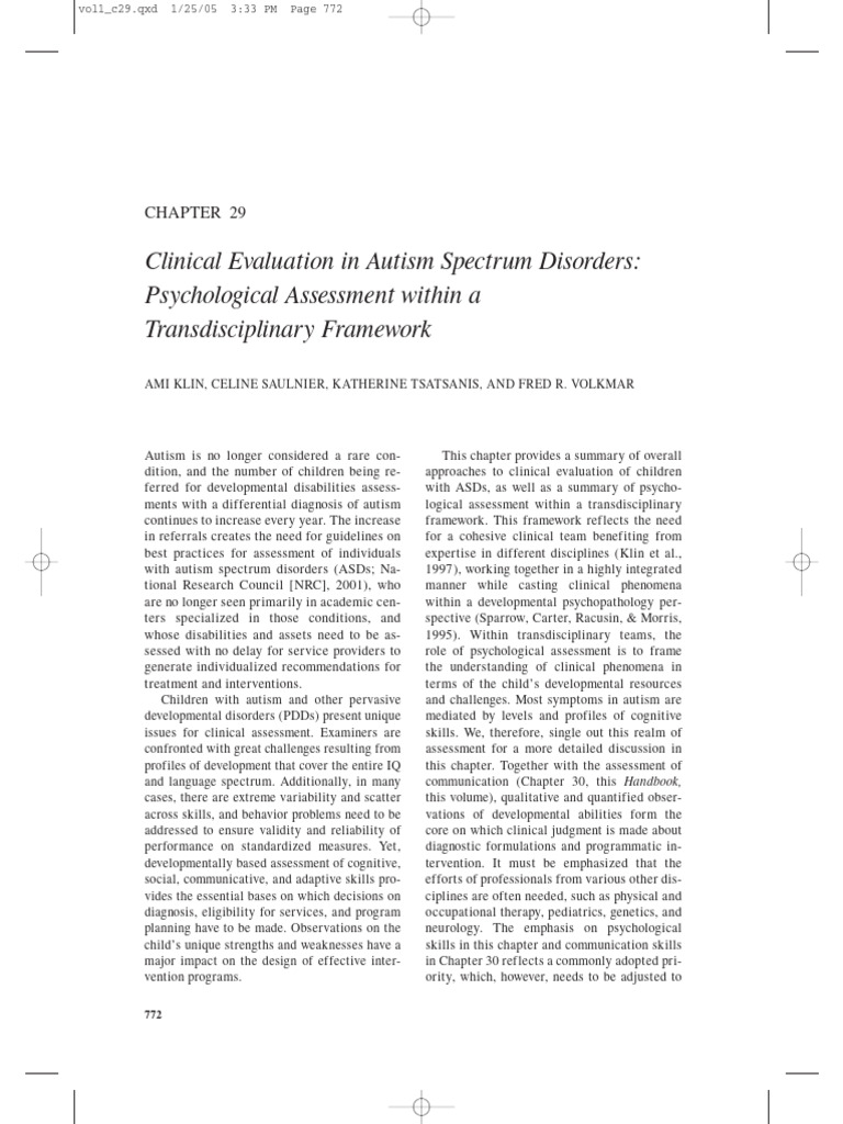 Clinical Evaluation in Autism Spectrum D | PDF | Pervasive ...