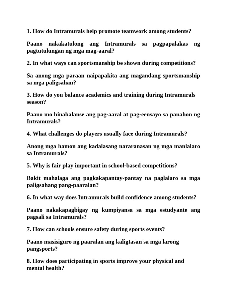 Q & A Intrams | PDF