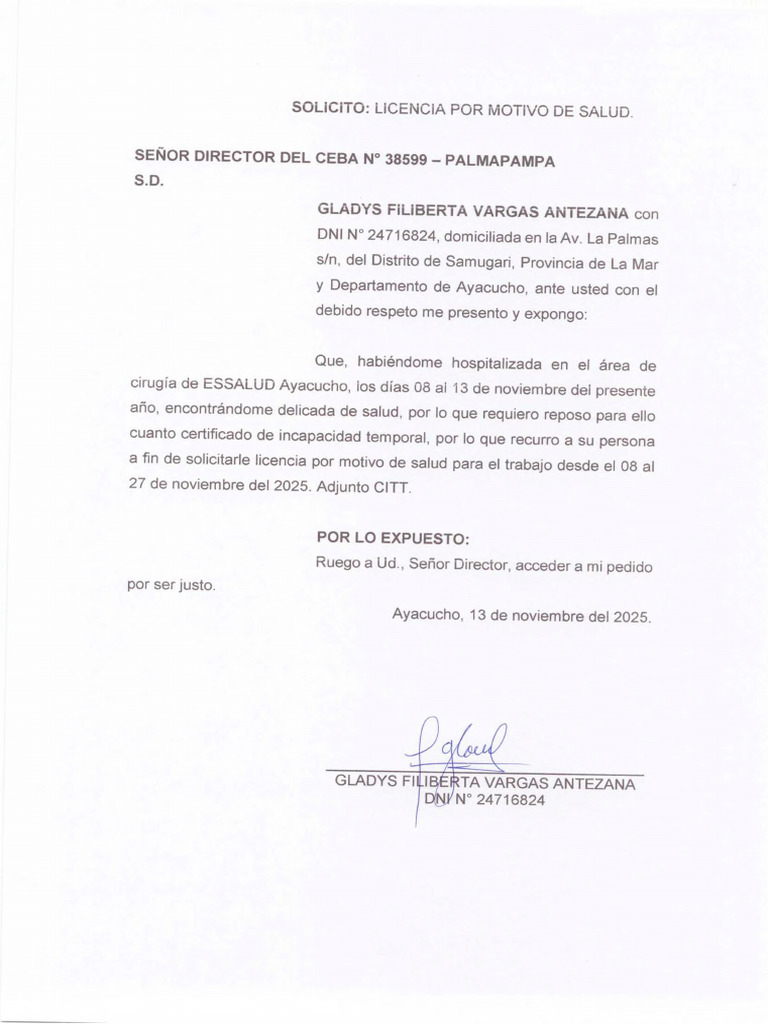 Solicito Justificacion | PDF