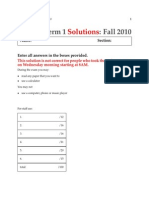 6.01 Midterm 1: Fall 2010: Solutions