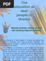 The Education of Deaf People in Greece