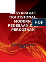 Masyarakat Tradisional Modern, Pedesaan Dan Perkotaan