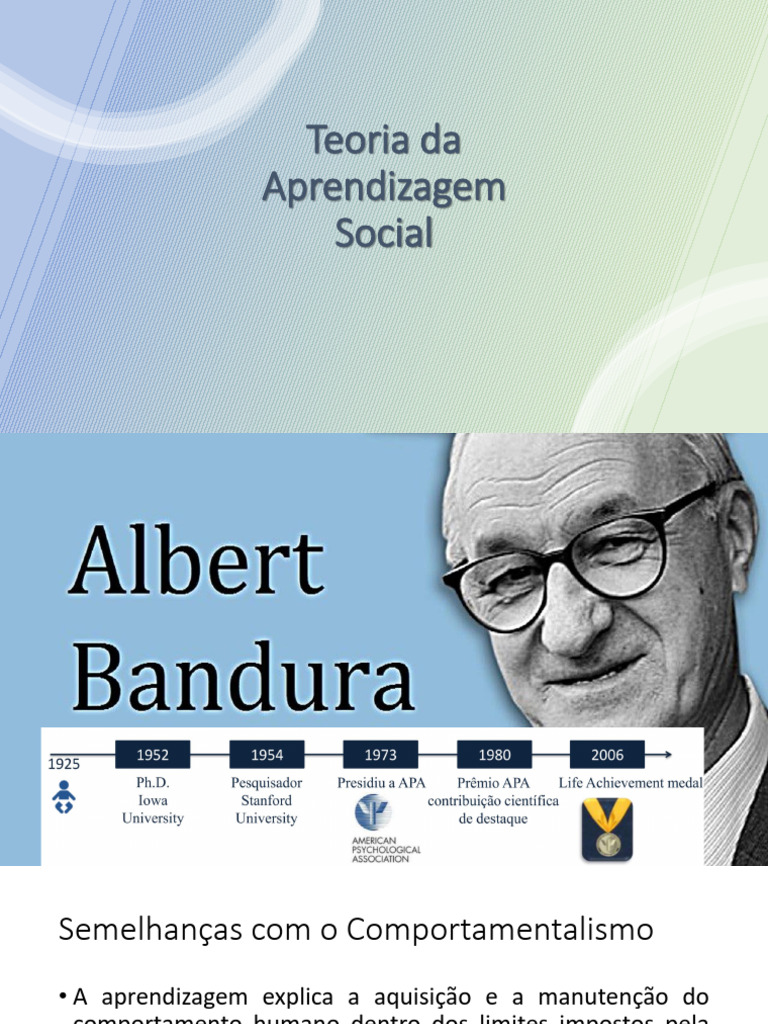 Teoria da Aprendizagem Social e Modelagem | PDF | Aprendizado ...