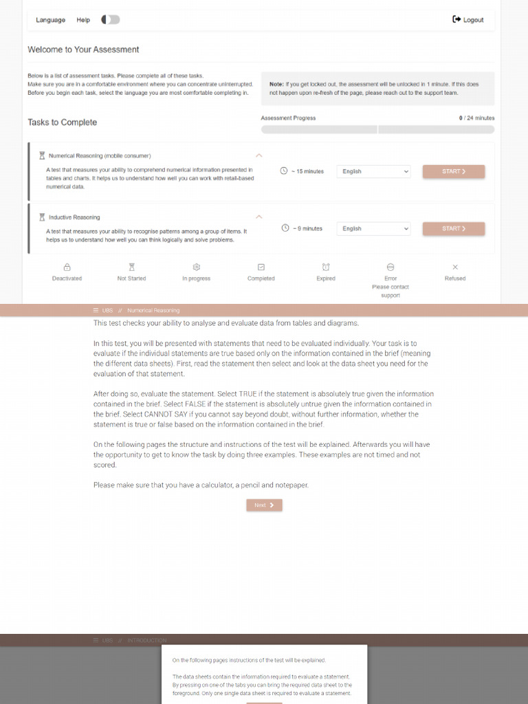 2025 UBS 第1轮 Cognitive Assessments 第5套 (含答案) | PDF