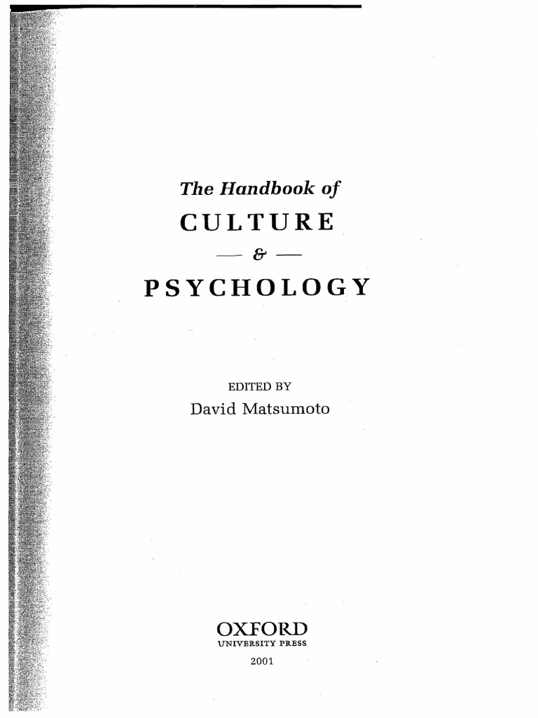 Culture and Psychology Handbook | PDF | Well Being | Confucianism