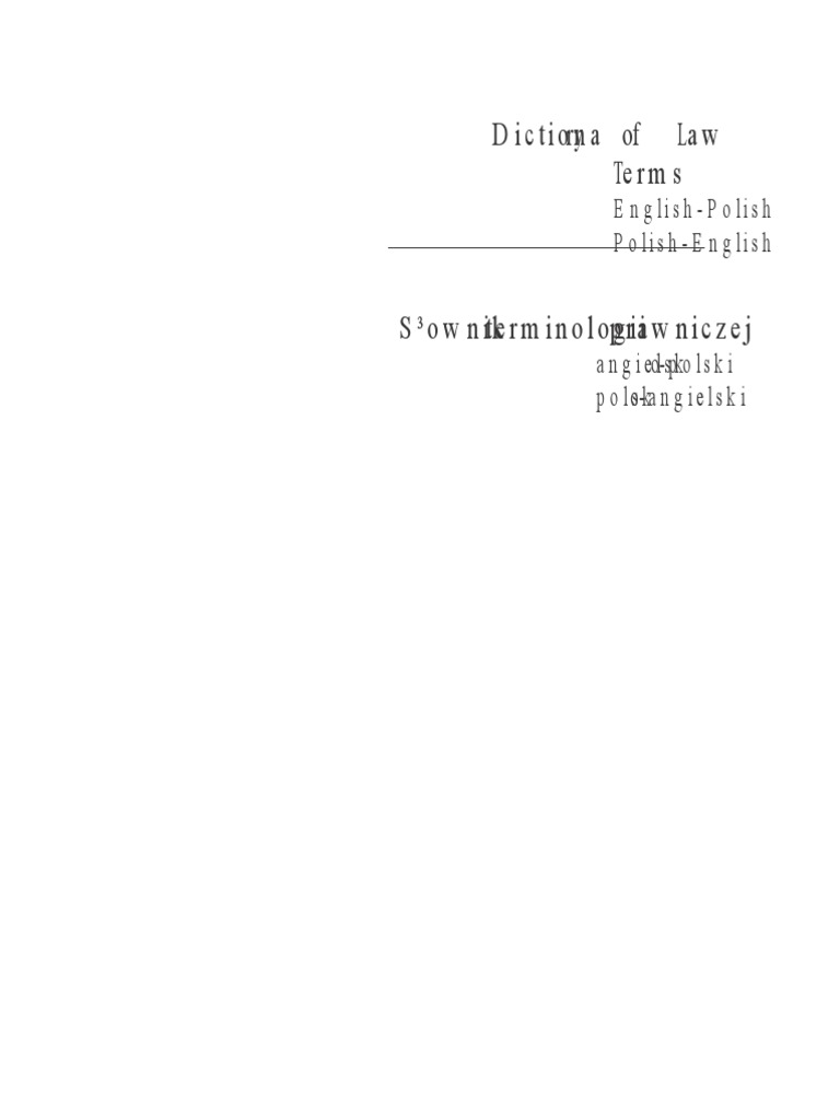 Dictionary Of Law Terms English Polish Polish English Wazne Translations Law Of The United States