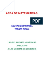 Las relaciones numéricas aplicadas a las medidas de longitud.