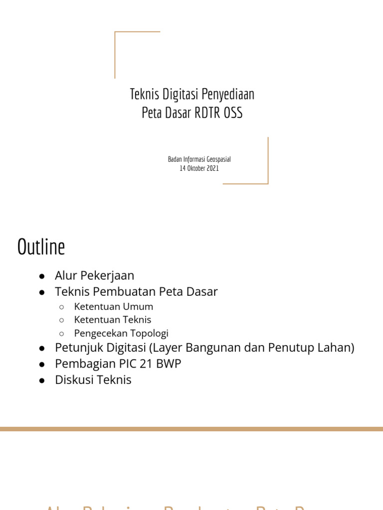 Panduan Digitasi Peta Dasar RDTR | PDF