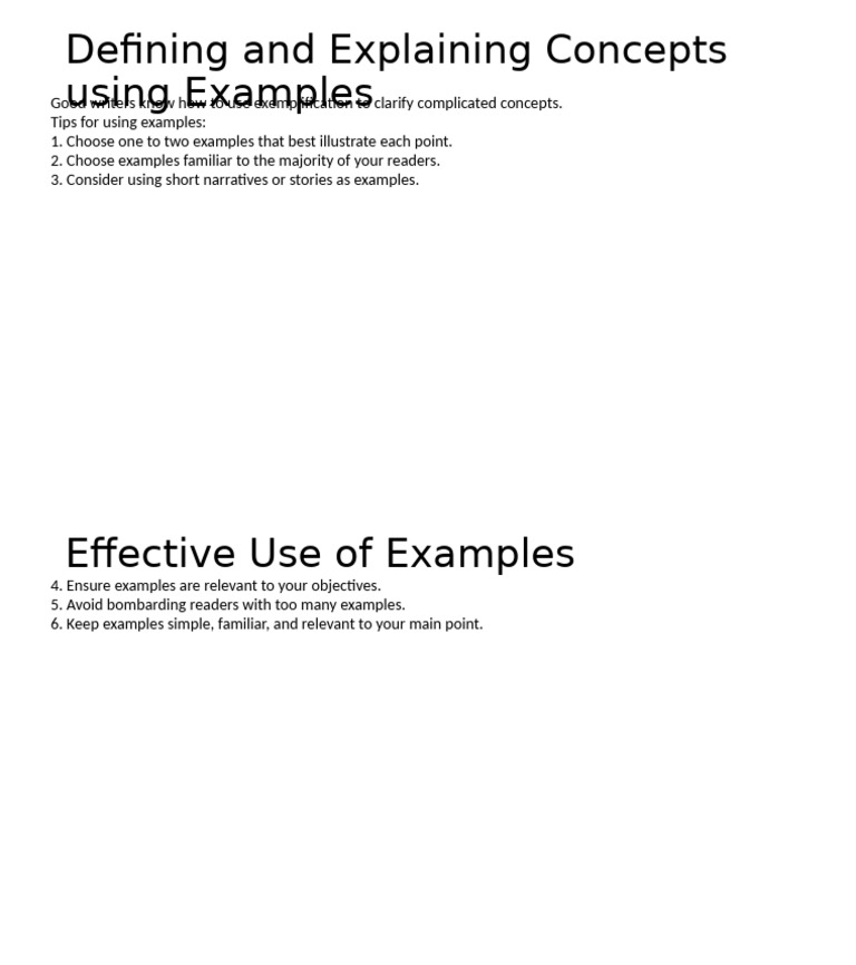 Effective Use of Examples in Writing | PDF