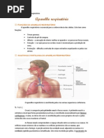 Resumos do aparelho respiratório