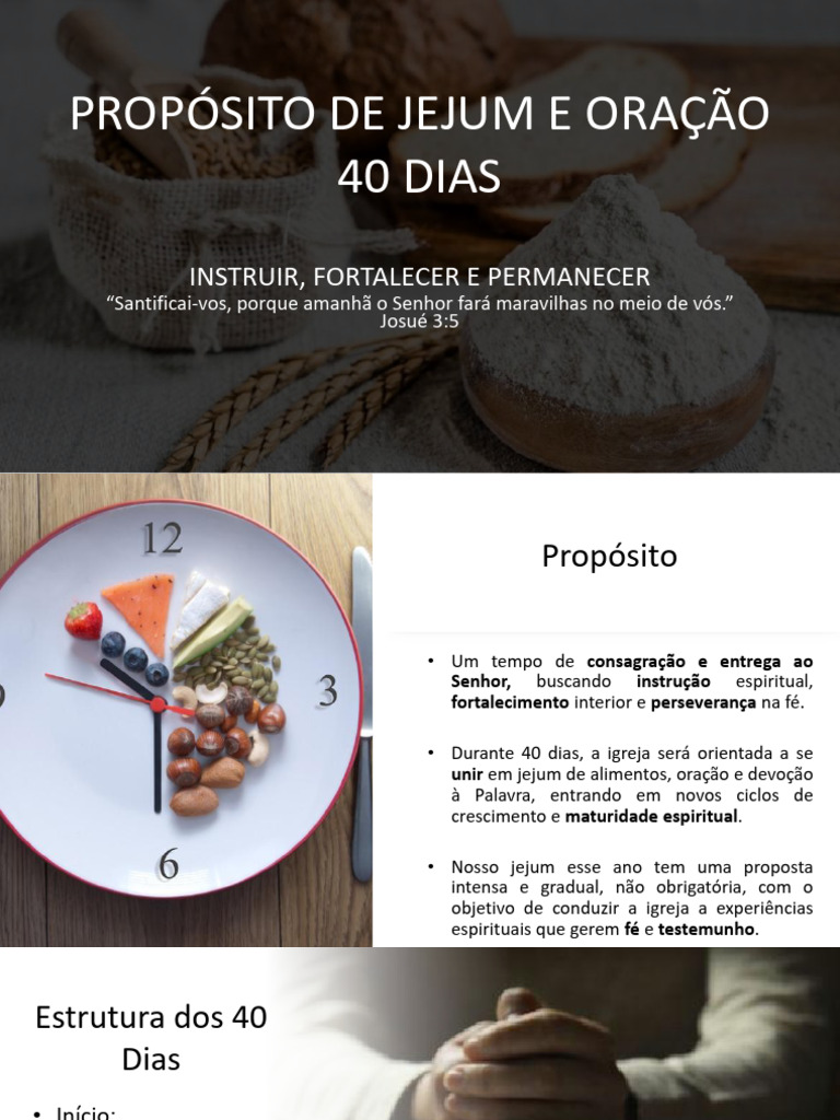 40 Dias de Jejum e Oração: Guia Espiritual | PDF