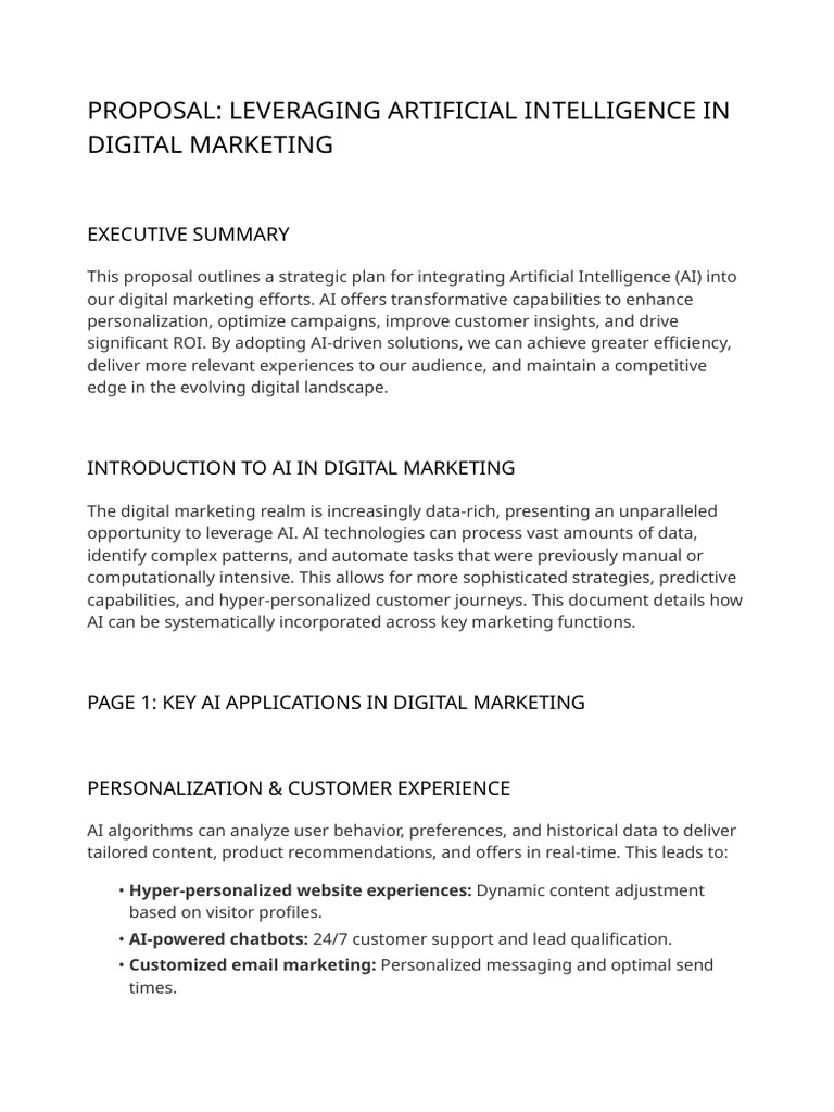 AI Integration in Digital Marketing Strategy | PDF | Artificial ...