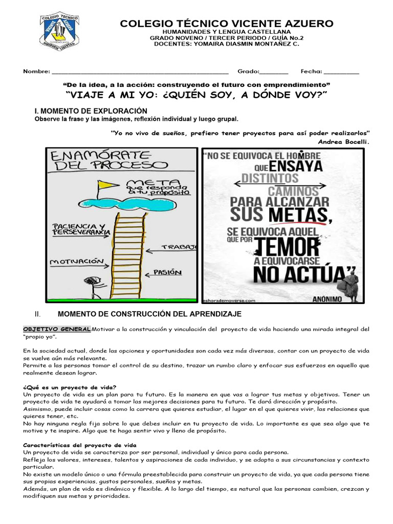Proyecto de Vida: Guía para Estudiantes | PDF