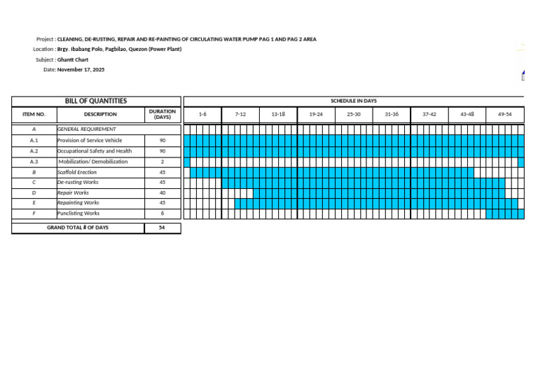 Works and Scaffolding Ghantt Chart - f325531b 5135 4773 9b4e ...