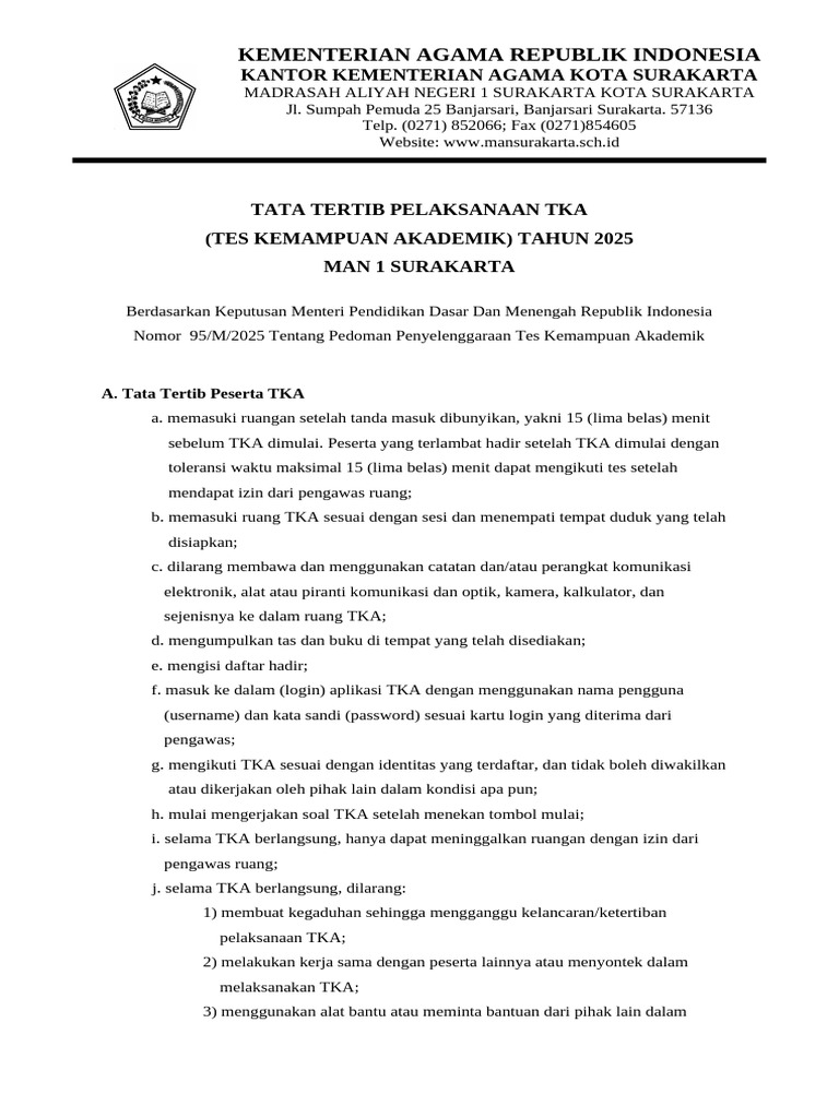 Tata Tertib Tka | PDF