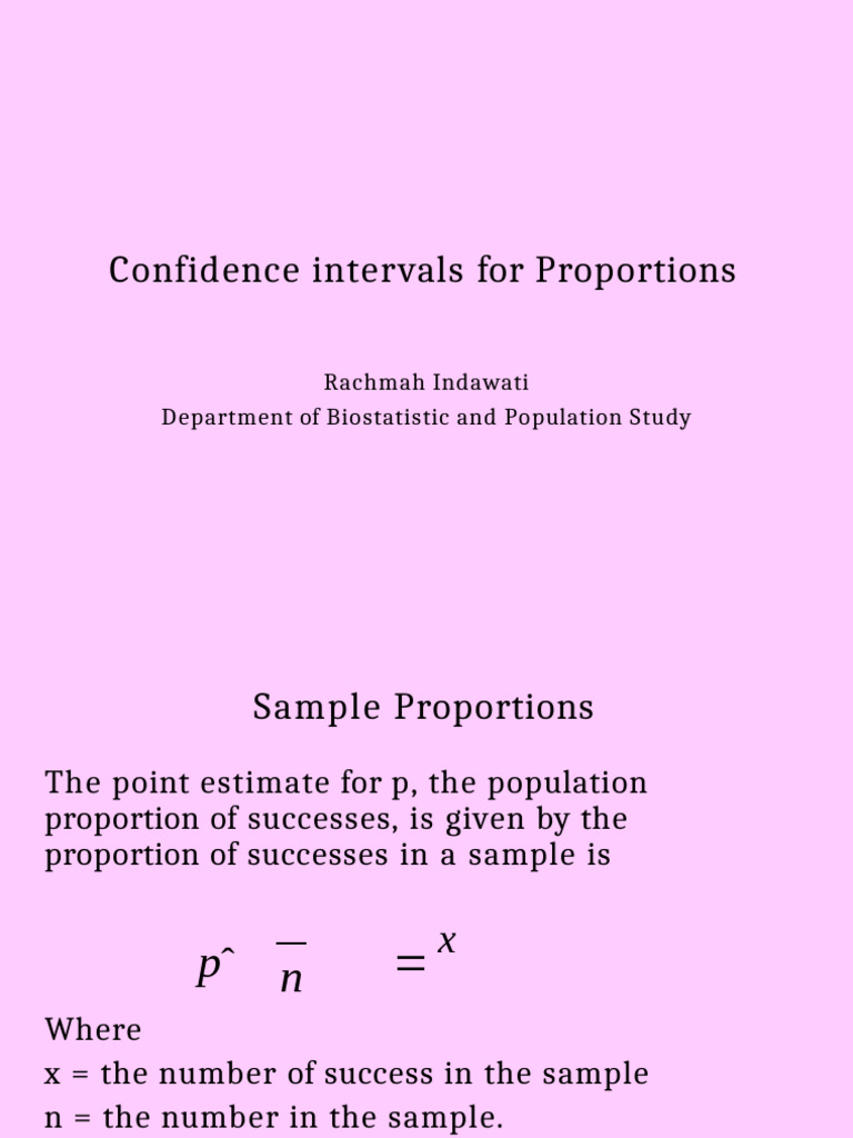 Confidence Intervals for Proportions Explained | PDF | Sampling ...