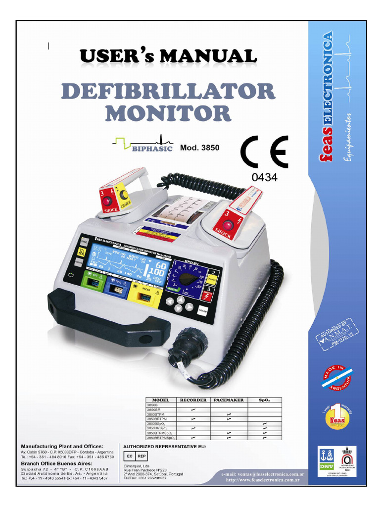 3850B Biphasic Defibrillator Manual | PDF | Electrocardiography ...