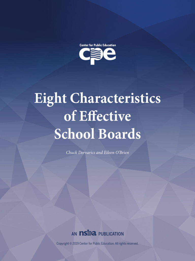 Eight Traits of Effective School Boards | PDF | Goal | Teachers