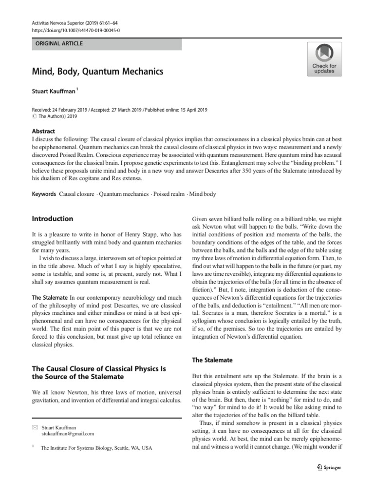Quantum Mechanics and Consciousness | PDF | Physics | Quantum Mechanics